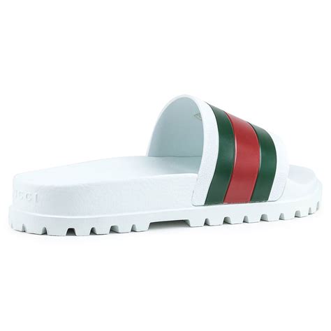 white gucci pool slides|best deals on gucci slides.